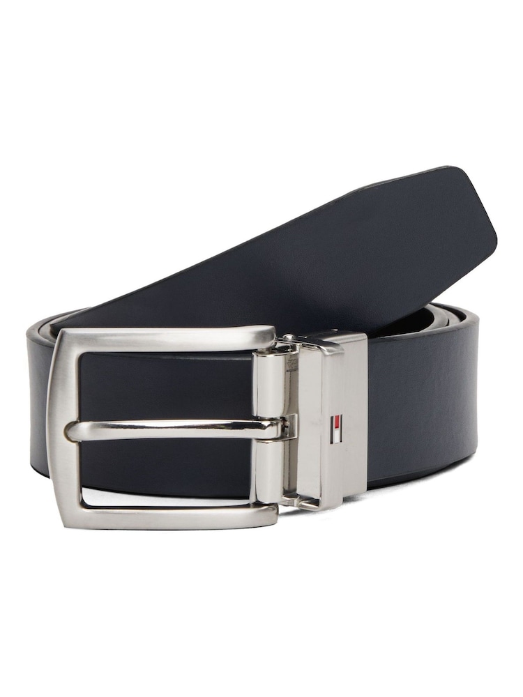 Tommy Hilfiger Blue Denton Square Buckle Reversible Leather Belt - Image 1 of 5 Tommy Hilfiger Blue Denton Square Buckle Reversible Leather Belt - Image 1 of 5