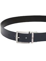 Tommy Hilfiger Blue Denton Square Buckle Reversible Leather Belt - Image 3 of 5