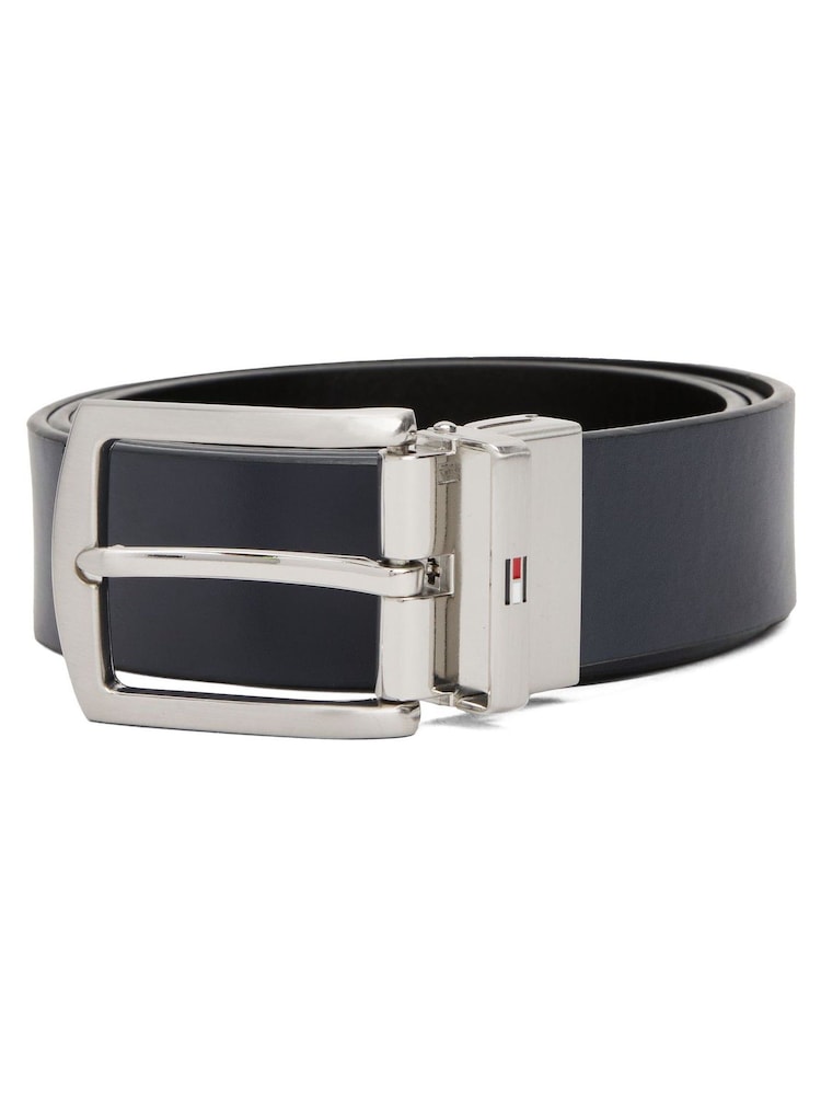 Tommy Hilfiger Blue Denton Square Buckle Reversible Leather Belt - Image 5 of 5 Tommy Hilfiger Blue Denton Square Buckle Reversible Leather Belt - Image 5 of 5