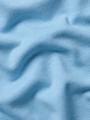 Charles Tyrwhitt Blue Short Sleeve Cotton Stretch Pique Polo Shirt - Image 5 of 5