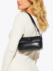 Kurt Geiger London Black Leather Mini Oxford Drench Bag - Image 5 of 5