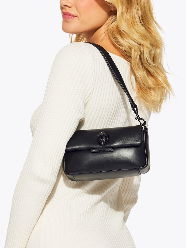 Kurt Geiger London Black Leather Mini Oxford Drench Bag - Image 5 of 5