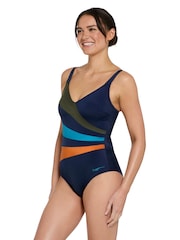 Zoggs Adjustable Classicback Blue Swimsuit With Fixed Foam Cups - Image 3 of 6