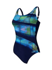 Zoggs Adjustable Scoopback Blue Swimsuit with Fixed Foam Cups and Tummy Control - Image 6 of 7
