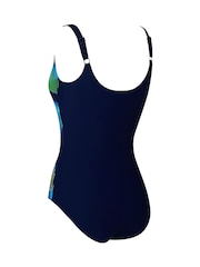 Zoggs Adjustable Scoopback Blue Swimsuit with Fixed Foam Cups and Tummy Control - Image 7 of 7