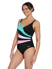 Zoggs Adjustable Classicback Black Swimsuit With Fixed Foam Cups - Attēls 3 no 6
