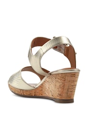 Jones Bootmaker Gold Grazina Leather Wedges - Image 4 of 6