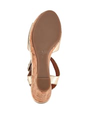 Jones Bootmaker Gold Grazina Leather Wedges - Image 6 of 6