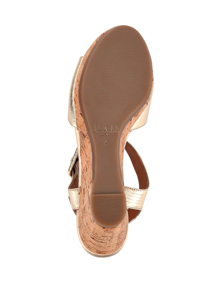 Jones Bootmaker Gold Grazina Leather Wedges - Image 6 of 6