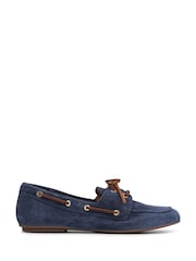 Jones Bootmaker Navy Suede Perissa Leather Loafers - Image 1 of 4