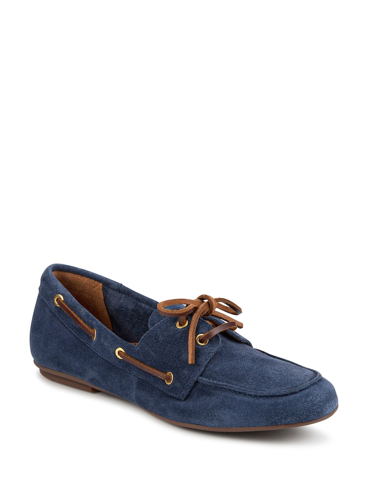 Jones Bootmaker Navy Suede Perissa Leather Loafers - Image 2 of 4