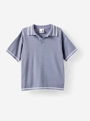 Cotton On Grey Open Neck Polo Shirt - Image 1 of 3