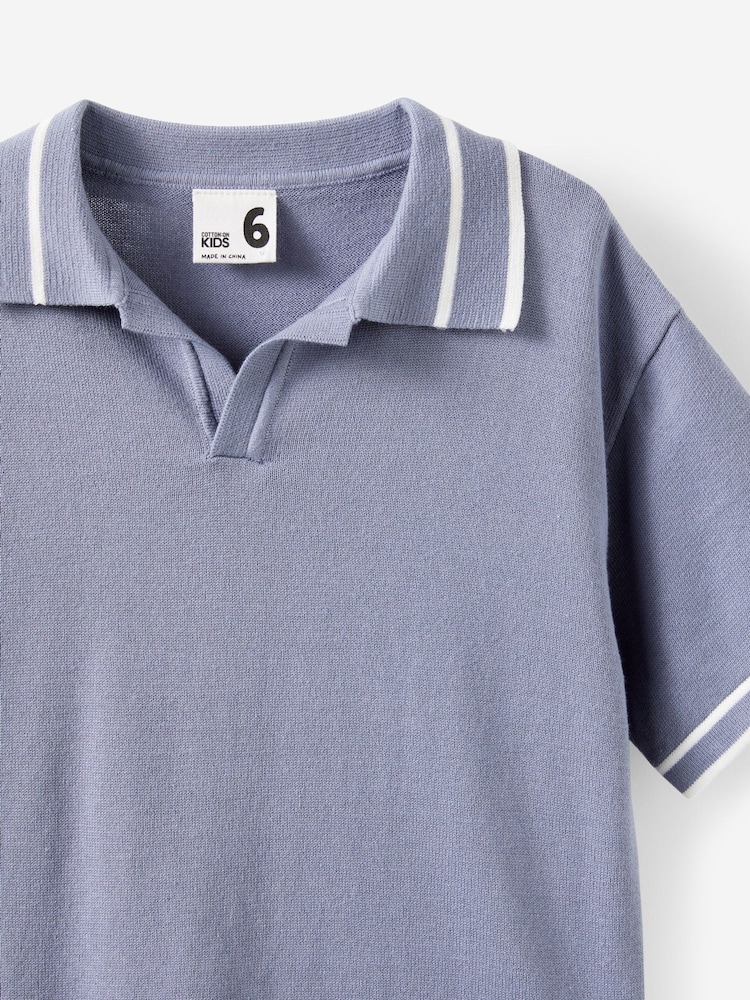 Cotton On Grey Open Neck Polo Shirt - Image 2 of 3