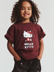 Cotton On Red Hello Kitty Drop Shoulder Short Sleeve T-Shirt - Image 1 of 5
