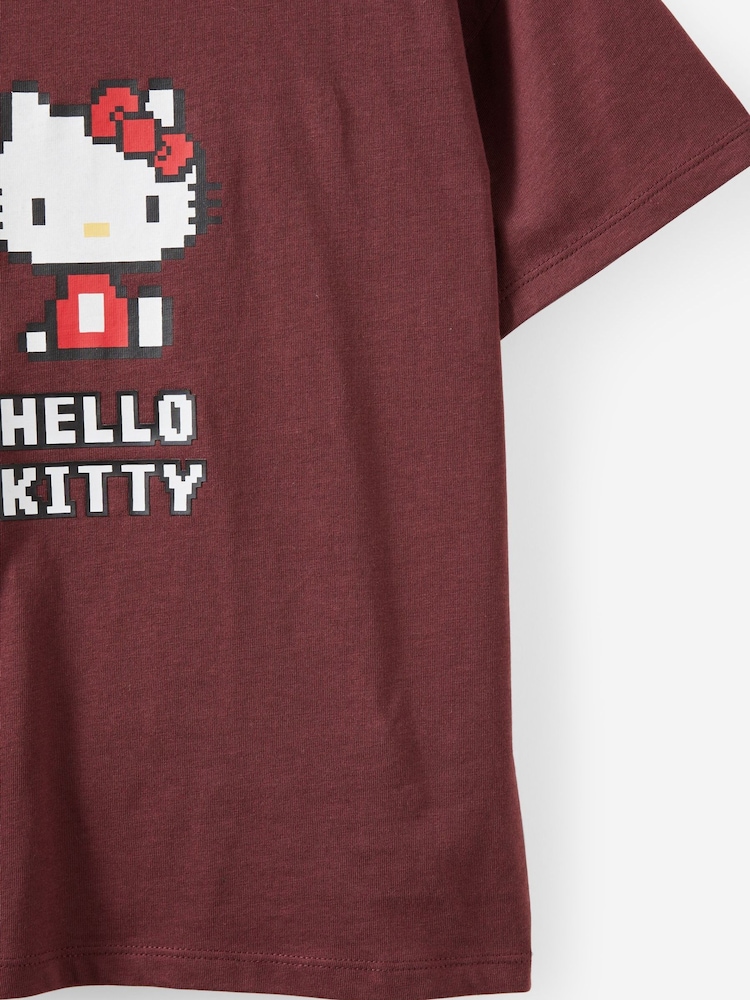 Cotton On Red Hello Kitty Drop Shoulder Short Sleeve T-Shirt - Image 5 of 5