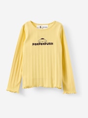 Cotton On Yellow Hello Kitty Jade Crew Pointelle Top - Image 1 of 3