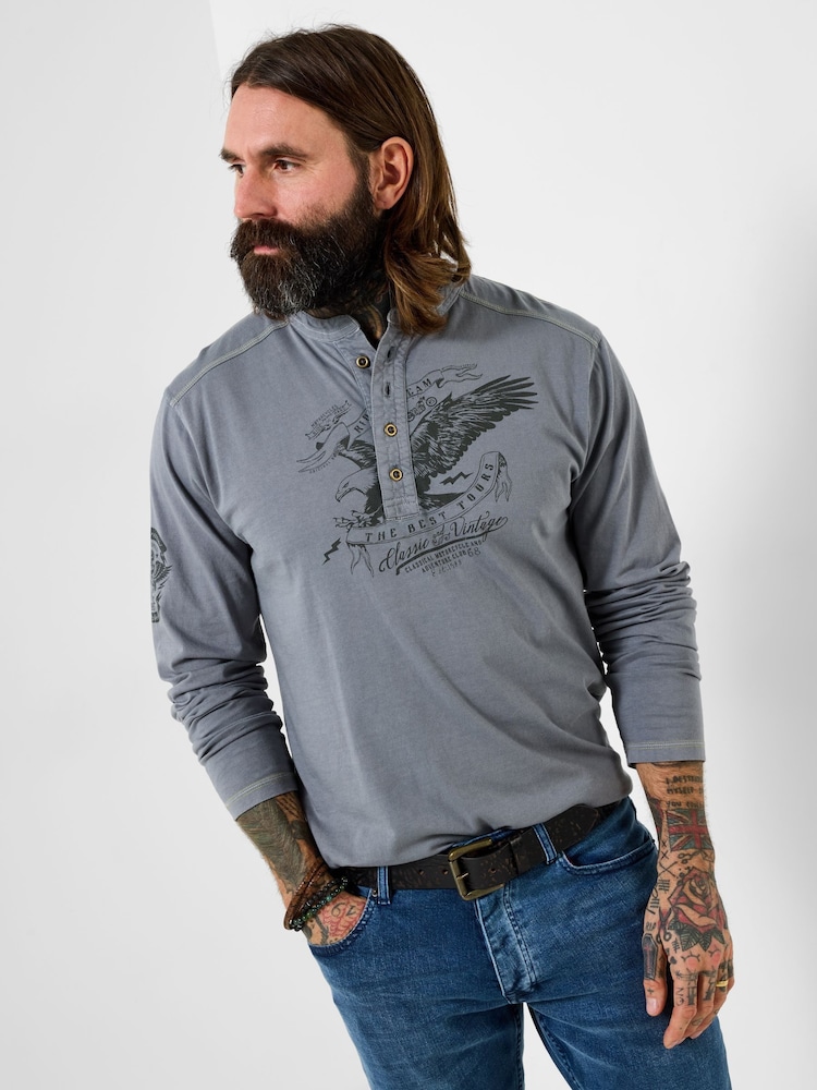 Joe Browns Grey Eagle Eyed Henley - Image 2 of 8