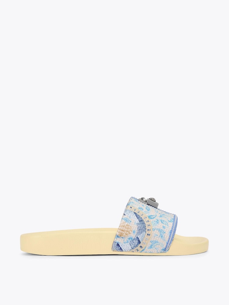 Kurt Geiger London Blue Brixton Poolslide Sandals - Image 2 of 5 Kurt Geiger London Blue Brixton Poolslide Sandals - Image 2 of 5
