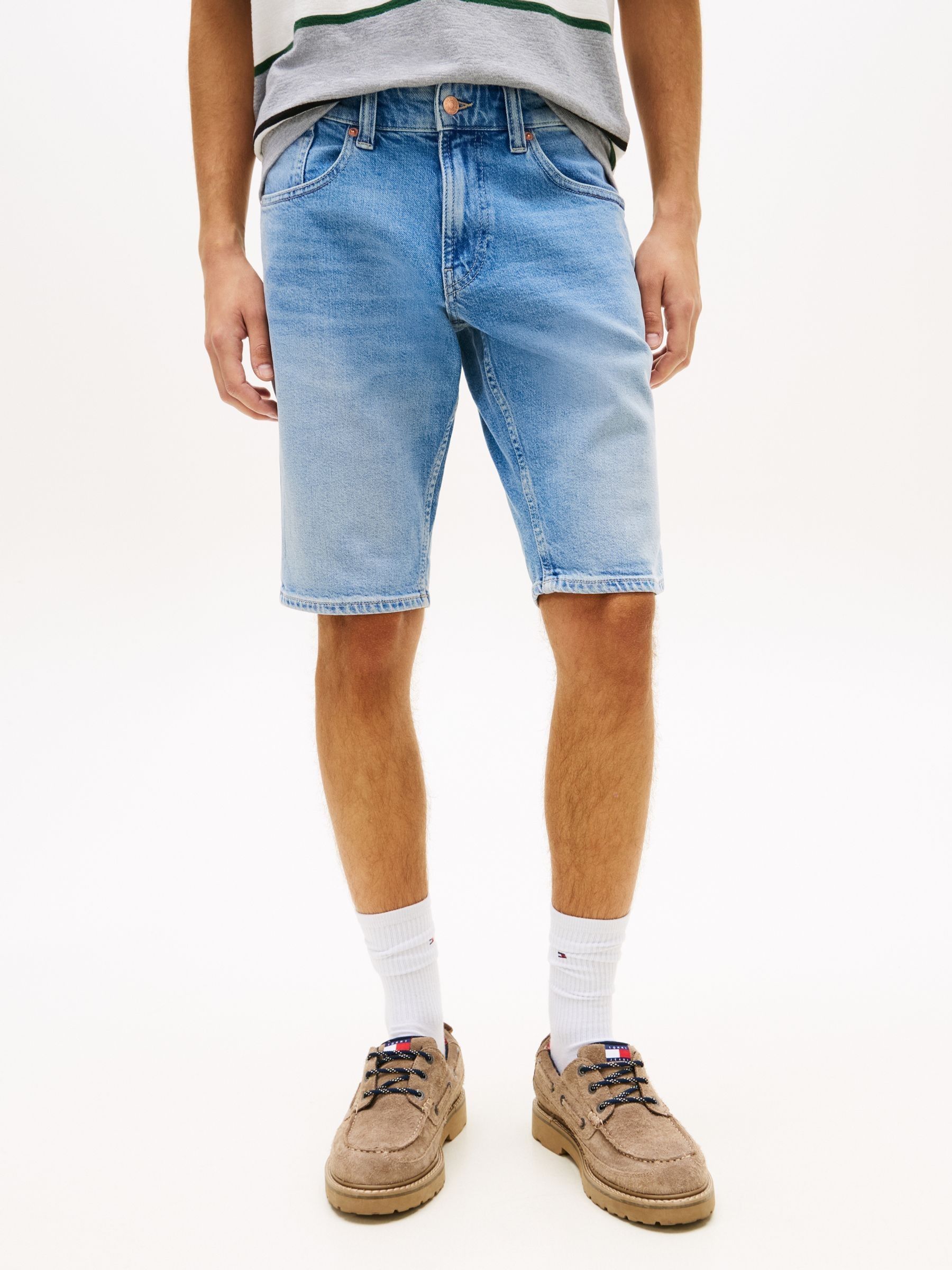 Tommy Jeans Men's Blue Ronnie Faded Slim Denim Shorts