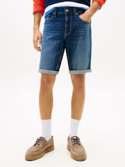 Tommy Jeans Blue Ronnie Faded Slim Denim Shorts - Image 1 of 5