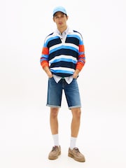 Tommy Jeans Blue Ronnie Faded Slim Denim Shorts - Image 2 of 5