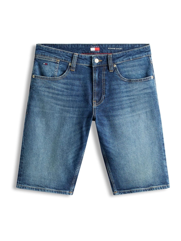 Tommy Jeans Blue Ronnie Faded Slim Denim Shorts - Image 5 of 5