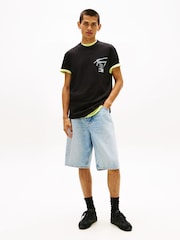 Tommy Jeans Black Signature Back Logo Jersey T-Shirt - Image 2 of 5