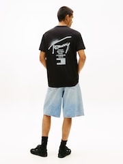 Tommy Jeans Black Signature Back Logo Jersey T-Shirt - Image 3 of 5