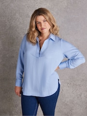 Live Unlimited Blue Dusty Long Sleeve Collared Shirt - Image 1 of 4
