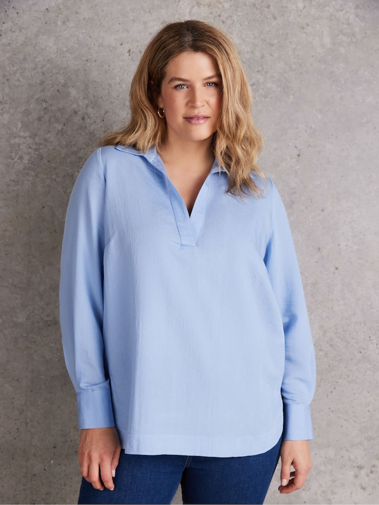 Live Unlimited Blue Dusty Long Sleeve Collared Shirt - Image 2 of 4