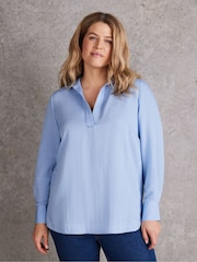 Live Unlimited Blue Dusty Long Sleeve Collared Shirt - Image 3 of 4