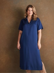 Live Unlimited Blue Soft Touch V-Neck Dress - Image 7 de 7