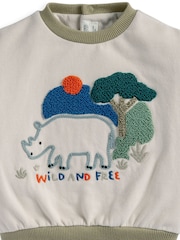 Mamas & Papas Brown Wild & Free Boucle Sweatshirt - Image 3 of 3