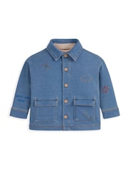 Mamas & Papas Blue Denim Shacket & T-Shirt Set - Image 2 of 4