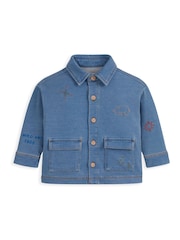 Mamas & Papas Blue Denim Shacket & T-Shirt Set - Image 3 of 4