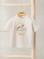 Mamas & Papas Grey Born To Be Wild Embroidered T-Shirt - Image 1 of 3