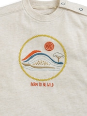 Mamas & Papas Grey Born To Be Wild Embroidered T-Shirt - Image 3 of 3