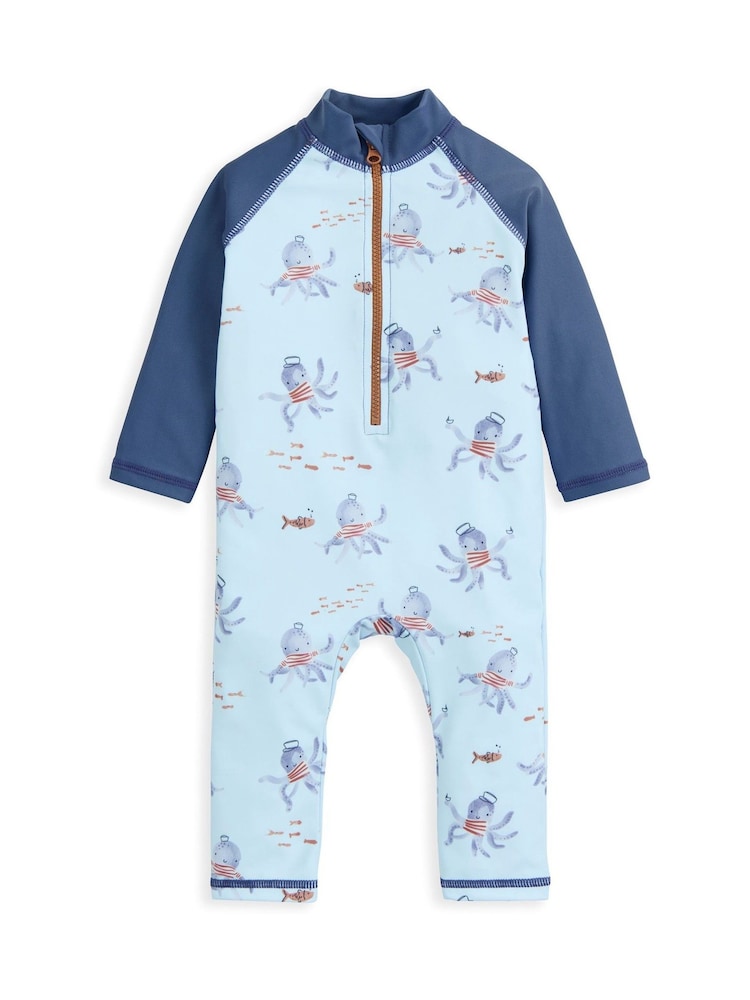Mamas & Papas Blue Squid Print Rashsuit - Image 2 of 3 Mamas & Papas Blue Squid Print Rashsuit - Image 2 of 3
