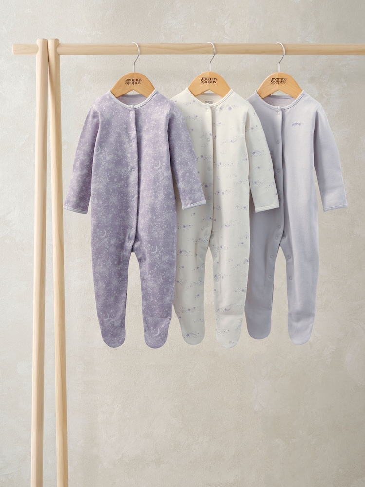 Mamas & Papas Mystical Stargazing Sleepsuits Pack of 3 - Imaginea 1 din 3 Mamas & Papas Mystical Stargazing Sleepsuits Pack of 3 - Imaginea 1 din 3