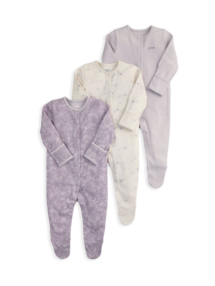 Mamas & Papas Mystical Stargazing Sleepsuits Pack of 3 - Imaginea 2 din 3 Mamas & Papas Mystical Stargazing Sleepsuits Pack of 3 - Imaginea 2 din 3