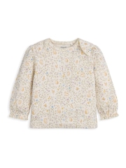 Mamas & Papas Pink Jersey Bunny Floral Print Pyjamas - Image 3 of 4