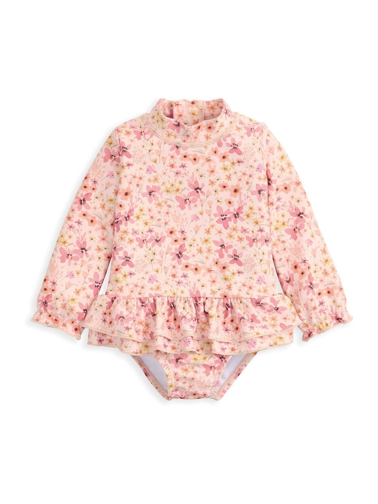 Mamas & Papas Pink Floral Swimsuit - Image 2 of 3