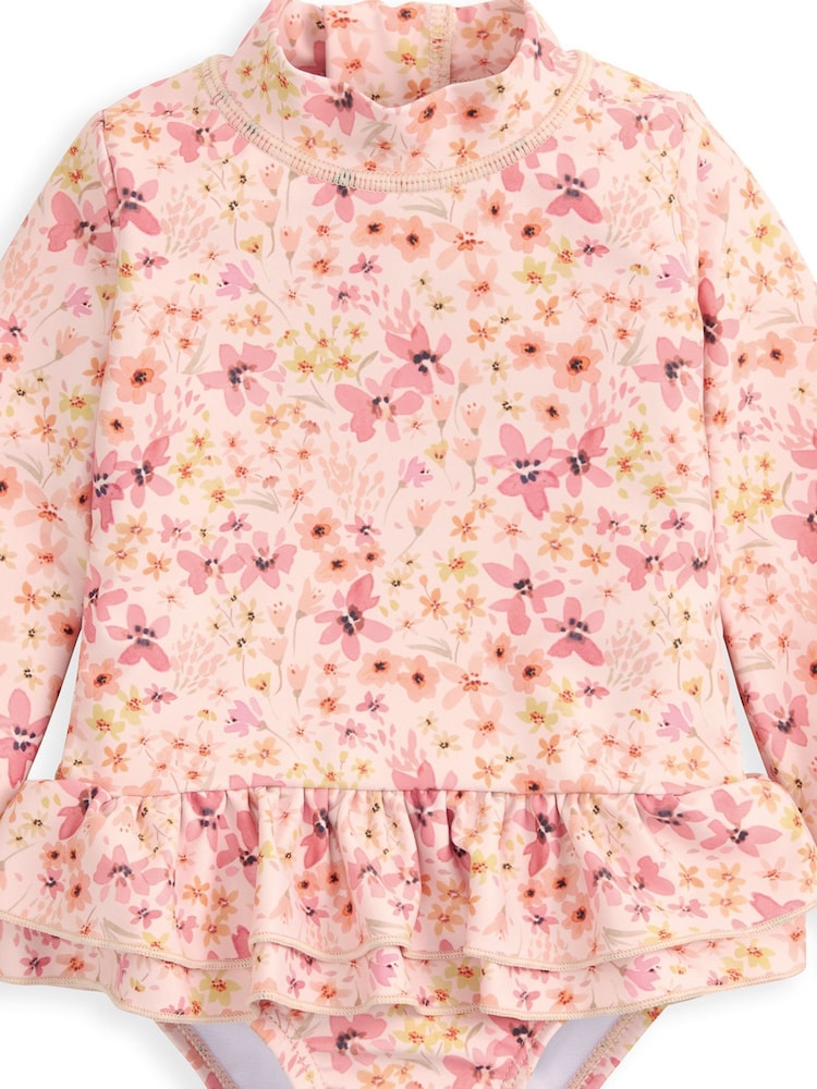 Mamas & Papas Pink Floral Swimsuit - Image 3 of 3