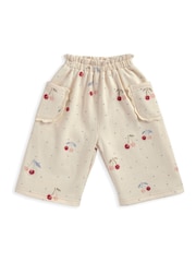 Mamas & Papas Cream Cherry Print Joggers - Image 2 of 3