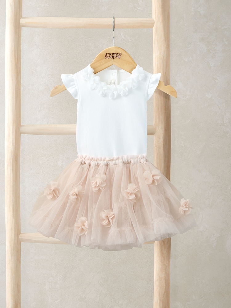 Mamas & Papas Pink Floral Bodysuit & Tutu Set - Image 1 of 4