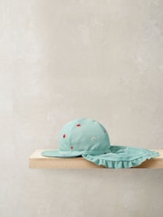 Mamas & Papas Blue Strawberry Peaked Sunhat - Image 1 of 3
