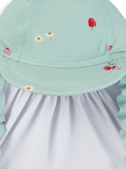 Mamas & Papas Blue Strawberry Peaked Sunhat - Image 3 of 3