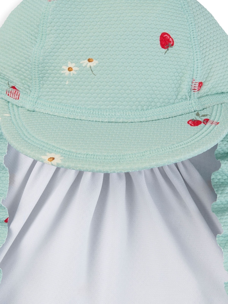 Mamas & Papas Blue Strawberry Peaked Sunhat - Image 3 of 3