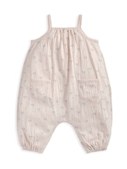 Mamas & Papas Floral Print Crinkle Romper - Imaginea 2 din 3