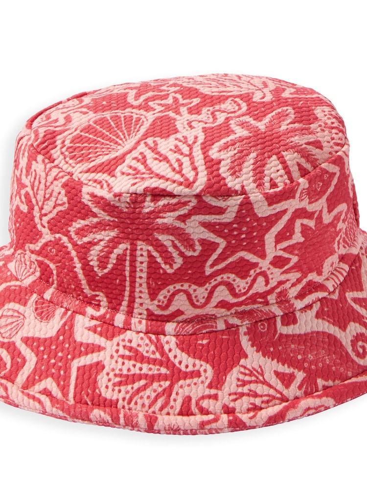 Mamas & Papas Pink Seahorse Print Bucket Hat - Image 3 of 3 Mamas & Papas Pink Seahorse Print Bucket Hat - Image 3 of 3